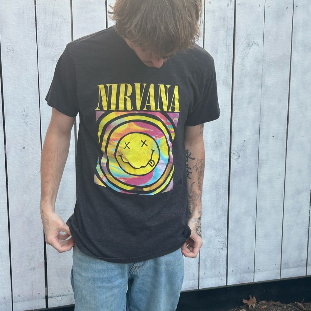 Nirvana Multicolor Smiley Tee - image 1